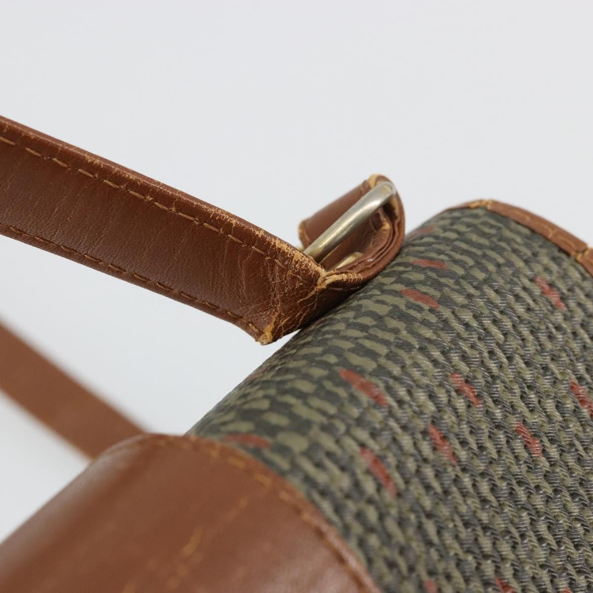 Saint Laurent SAINT LAURENT Hand Bag Coated Canvas 2way Khaki Gold Authentic bs34511