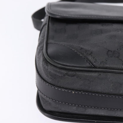 Gucci GUCCI GG Canvas Shoulder Bag Black Gold 001 261 0613 Authentic 144610