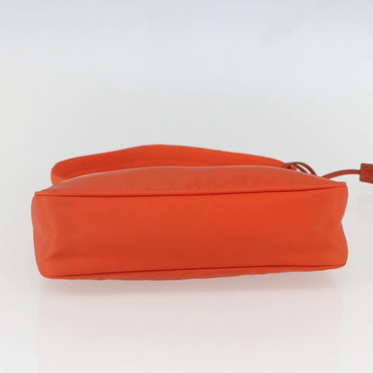 Prada PRADA Accessory Pouch Nylon Orange Silver Authentic 158663V Bag