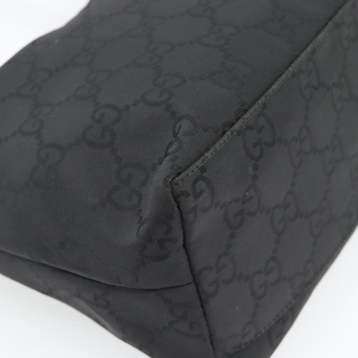 Gucci GUCCI GG Canvas Shoulder Bag Nylon Black Silver 01 3386 Authentic 178845