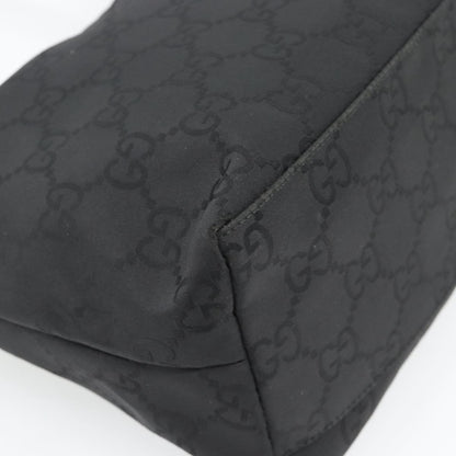 Gucci GUCCI GG Canvas Shoulder Bag Nylon Black Silver 01 3386 Authentic 178845