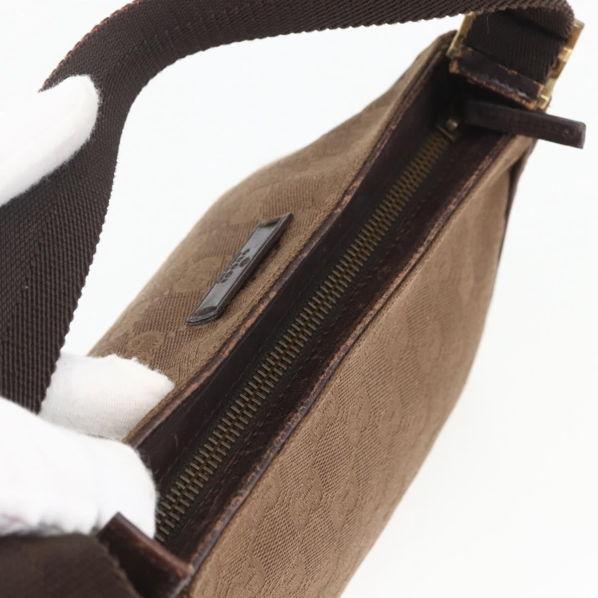 Gucci GUCCI GG Canvas Shoulder Bag Brown Gold 106644 Authentic 164050