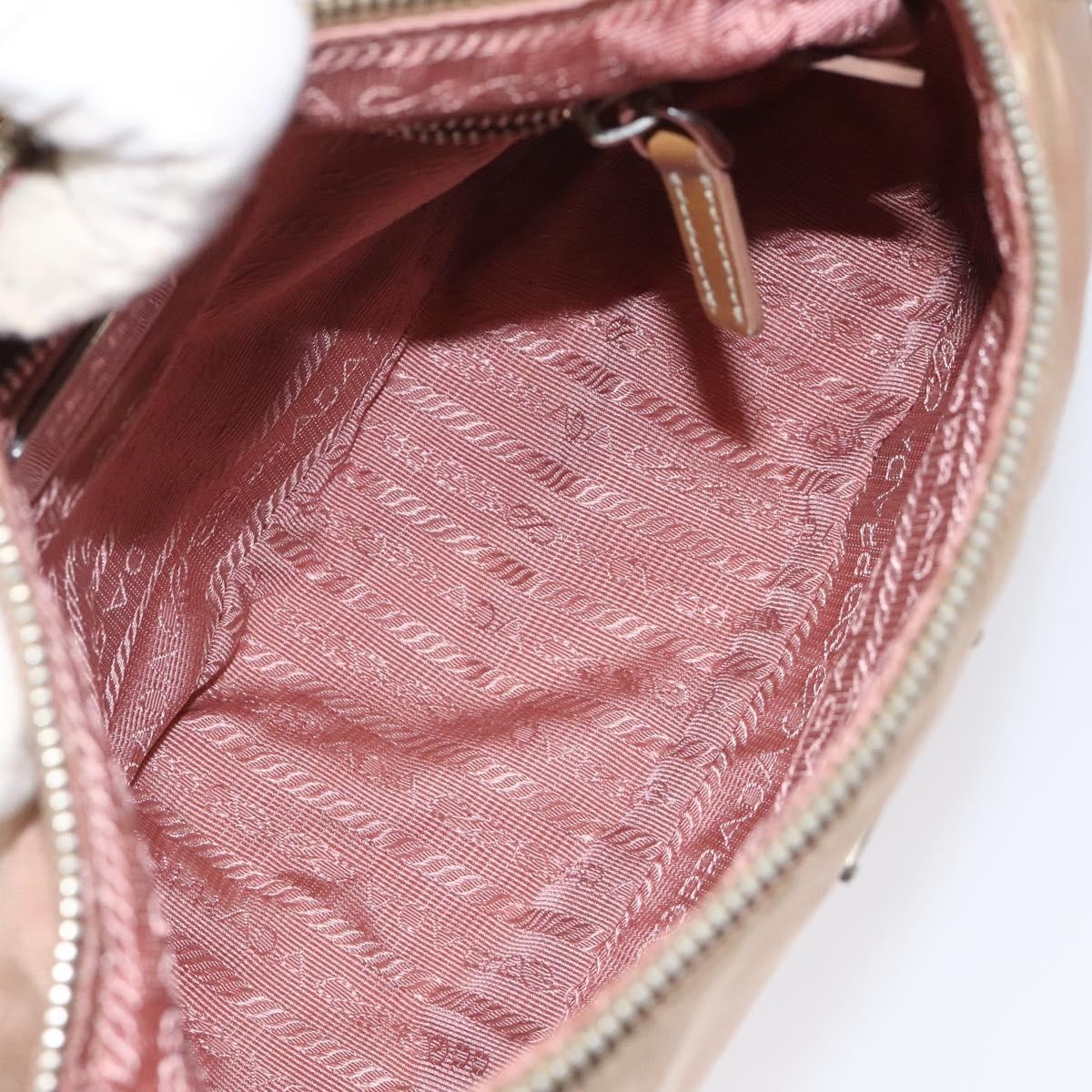 Prada PRADA Shoulder Bag Nylon Beige Authentic EC614