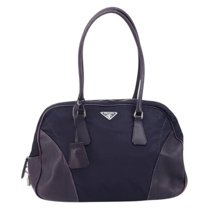Prada PRADA Boston Bag Nylon Purple Silver Authentic ep13475