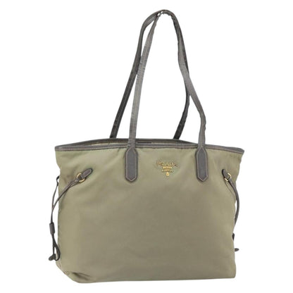 Prada PRADA Tote Bag Nylon Beige Gold Authentic 163284