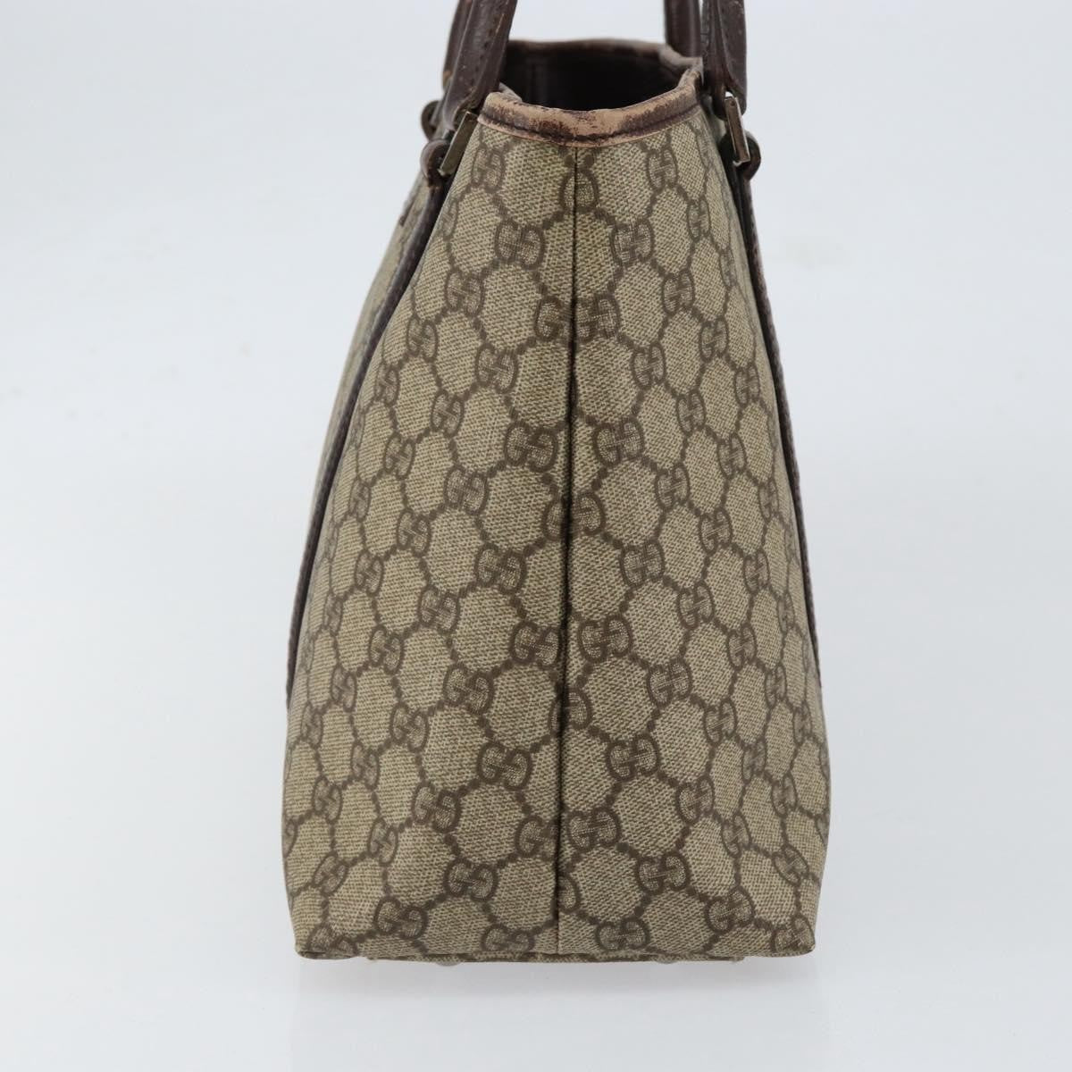 Gucci GUCCI GG Supreme Tote Bag PVC Beige Silver 114595 Authentic ep12164