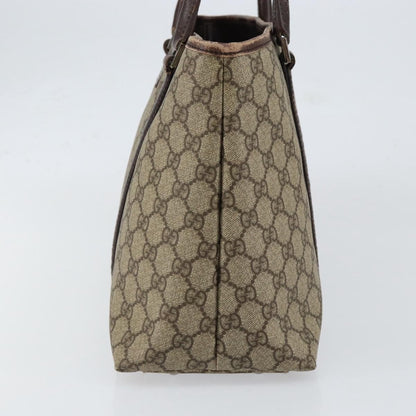 Gucci GUCCI GG Supreme Tote Bag PVC Beige Silver 114595 Authentic ep12164