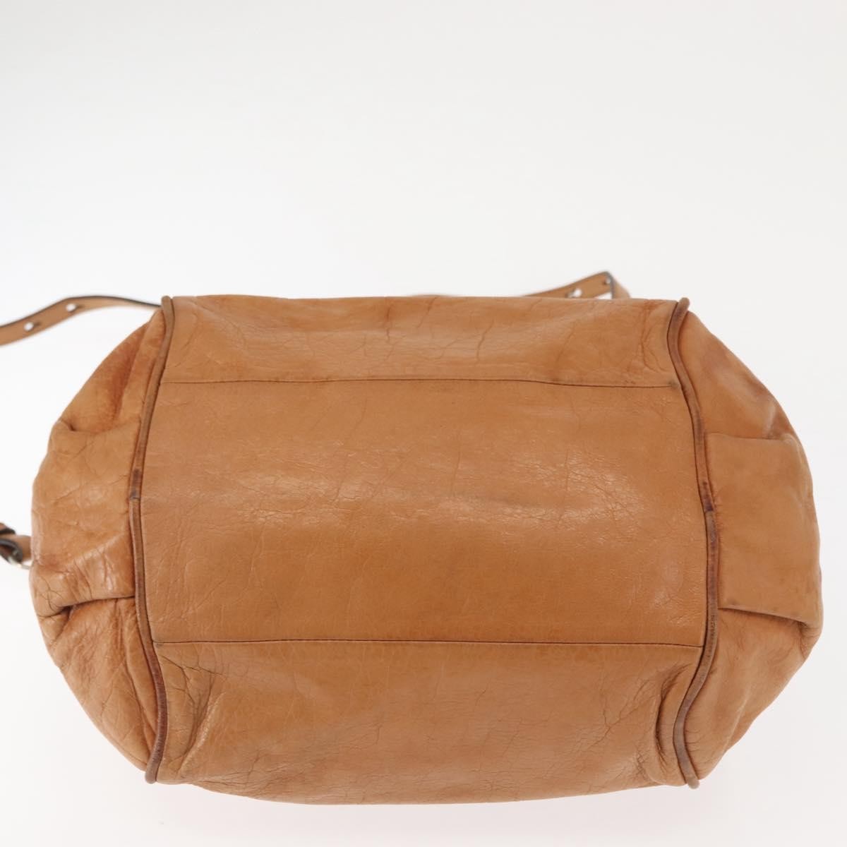 Chloé Chloé Chloe Etel Hand Bag Leather 2way Beige Gold Authentic fm4883