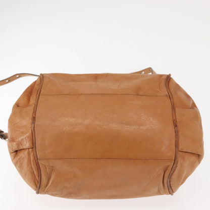 Chloé Chloé Chloe Etel Hand Bag Leather 2way Beige Gold Authentic fm4883