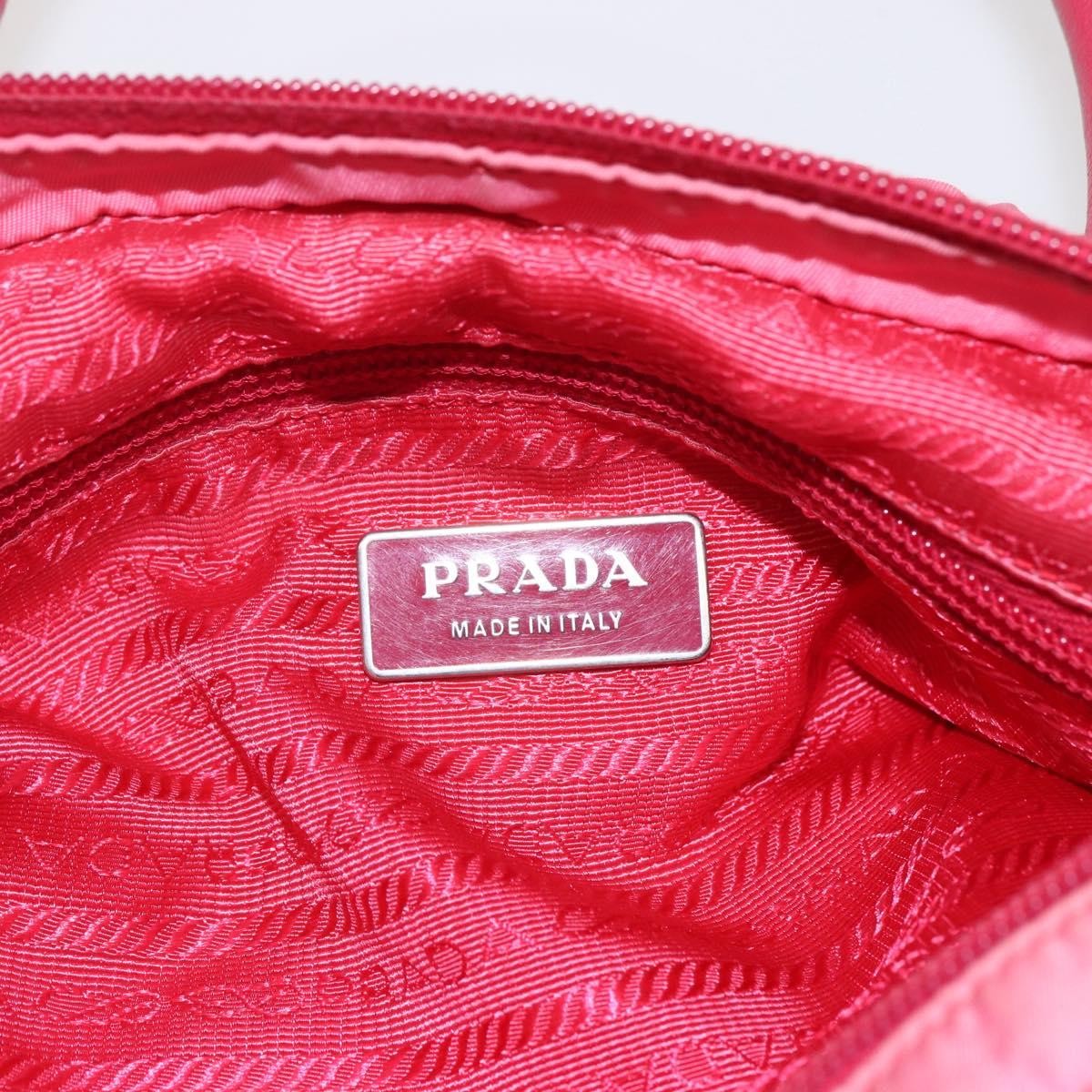 Prada PRADA Hand Bag Nylon 2way Pink Gold Authentic 159239