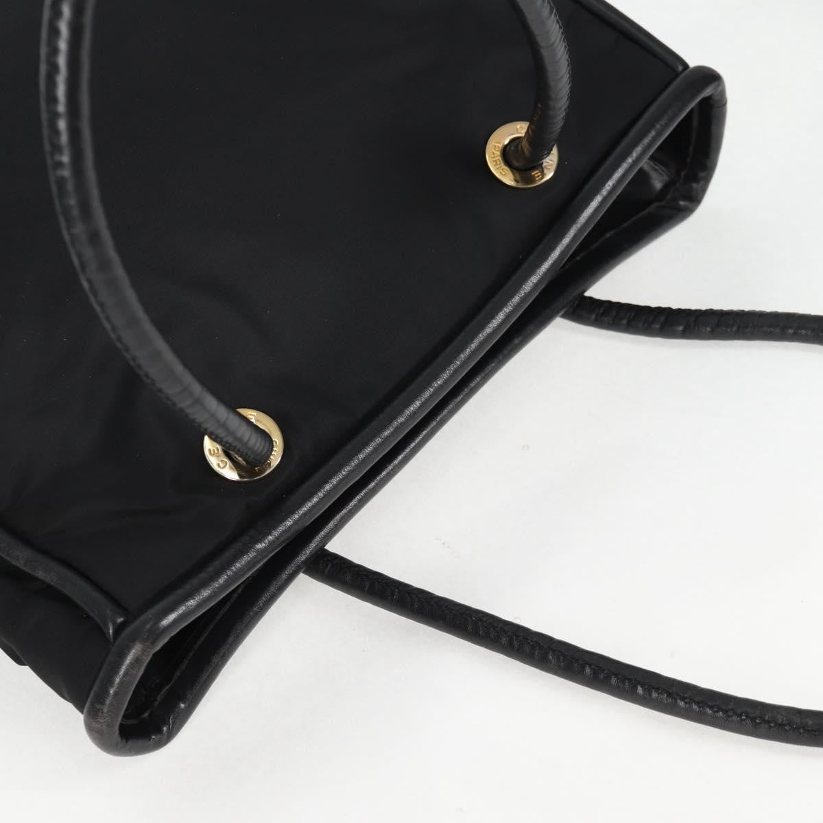 Celine CELINE Tote Bag Nylon Black Gold Authentic 136206