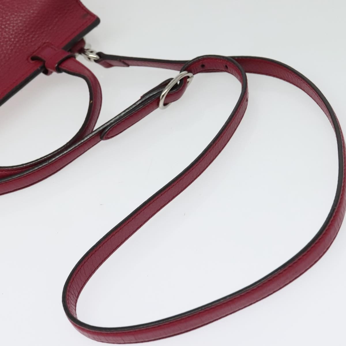 Gucci GUCCI Bamboo Daily Hand Bag Leather 2way Pink Silver 370831 Authentic BA5180