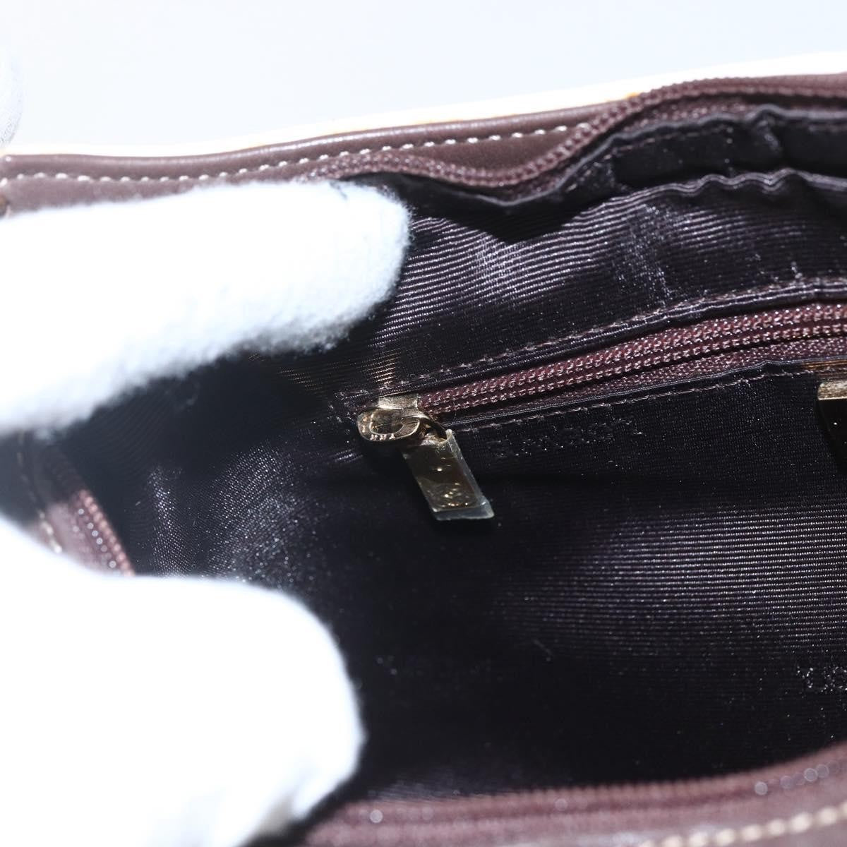 Loewe LOEWE Shoulder Bag Leather White Gold Authentic 162858