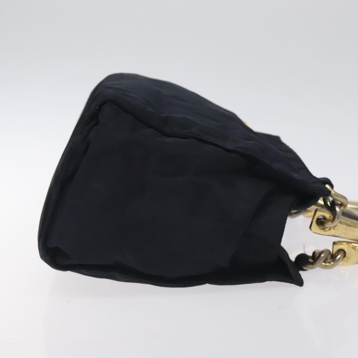Prada PRADA Hand Bag Nylon Black Gold Authentic 127868