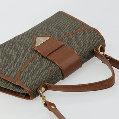 Saint Laurent SAINT LAURENT Hand Bag Coated Canvas 2way Khaki Gold Authentic bs34511