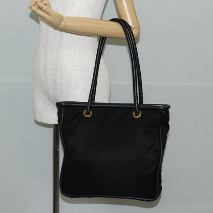 Celine CELINE Tote Bag Nylon Black Gold Authentic 136206