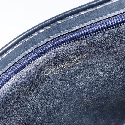 Dior Christian Dior Trotter Canvas Shoulder Bag Navy Gold Authentic 141525
