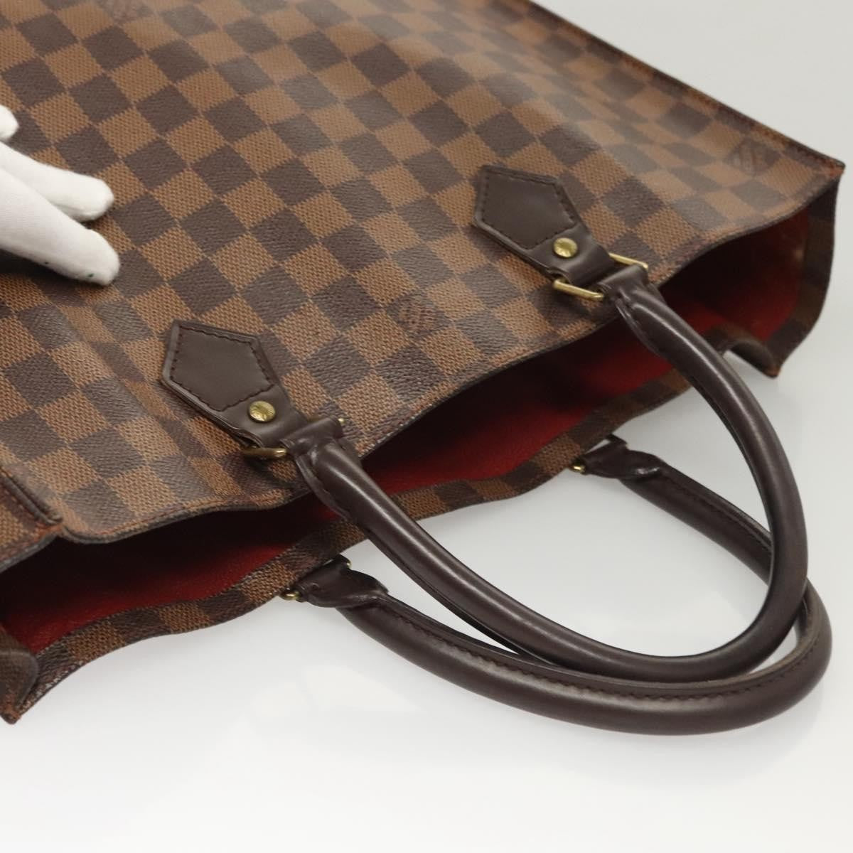 Louis Vuitton LOUIS VUITTON Damier Ebene Sac Plat Hand Bag N51140 LV Authentic 118710