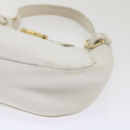 Salvatore Ferragamo Salvatore Ferragamo Gancini Shoulder Bag Leather White AU-21/4407 Authentic am4652