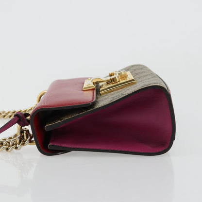 Gucci GUCCI GG Supreme Chain Shoulder Bag PVC Red Gold 409487 Authentic ka4469
