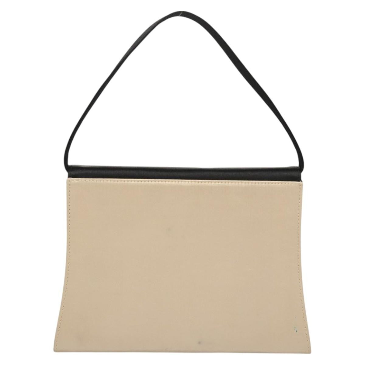 Salvatore Ferragamo Salvatore Ferragamo Vala Hand Bag Satin Beige Gold Authentic BA2675