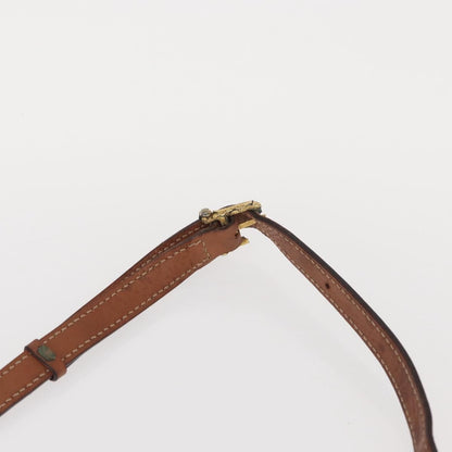 Celine CELINE Macadam Canvas Shoulder Bag PVC Leather Brown Gold Authentic BA9074