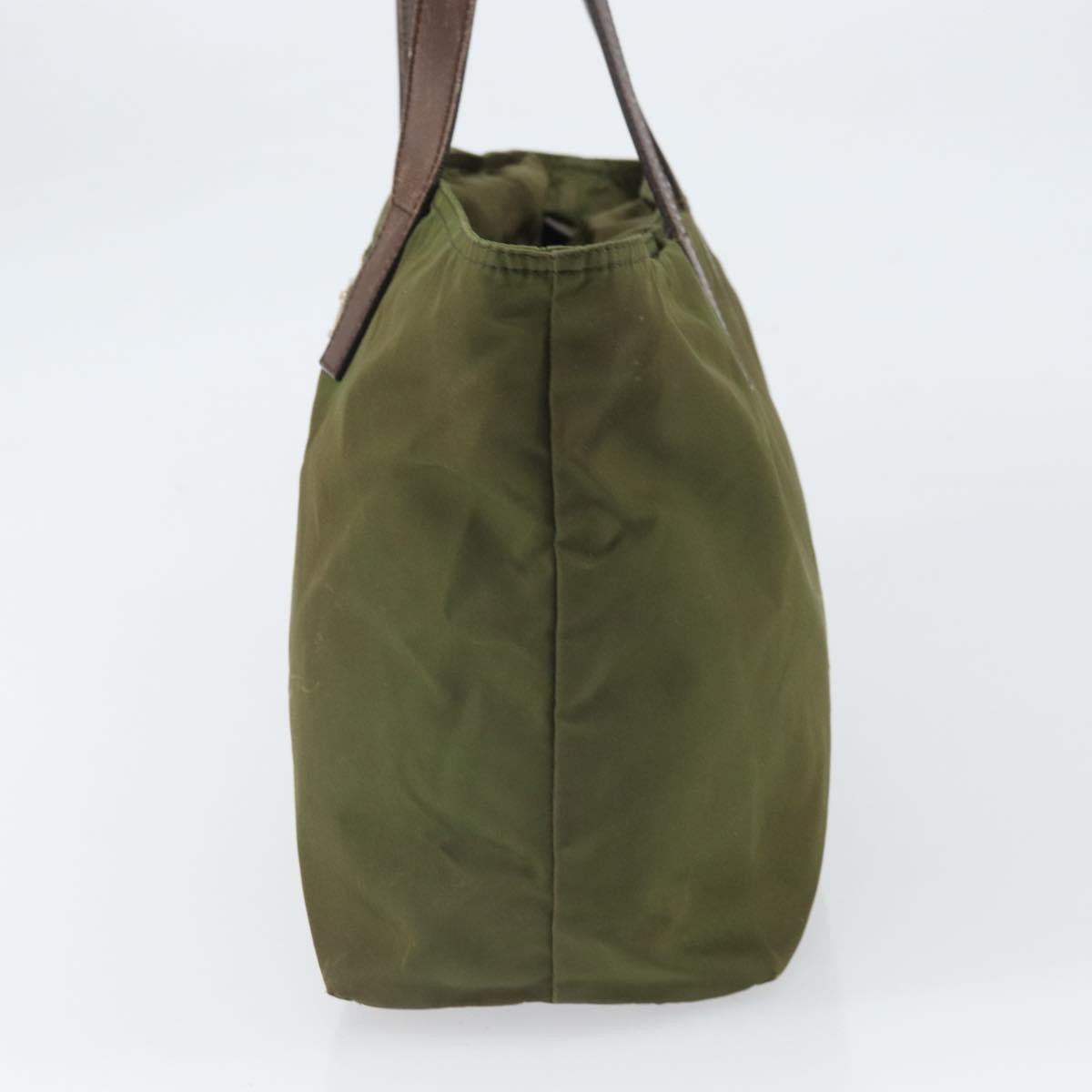 Prada PRADA Tote Bag Nylon Green Silver Authentic 157537
