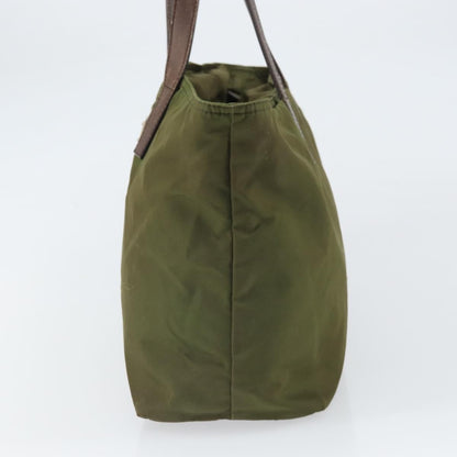 Prada PRADA Tote Bag Nylon Green Silver Authentic 157537