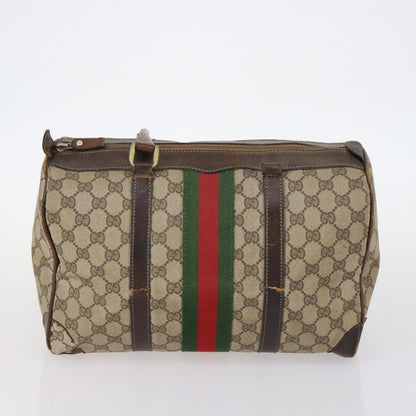Gucci GUCCI GG Supreme Web Sherry Line Shoulder Bag PVC 2 Set Beige Authentic gh1006