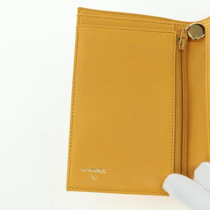 Chanel CHANEL Wallet Grained Calf Skin Yellow Gold CC Authentic 180395M Bag