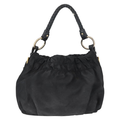 Prada PRADA Hand Bag Nylon Black Gold Authentic 172825