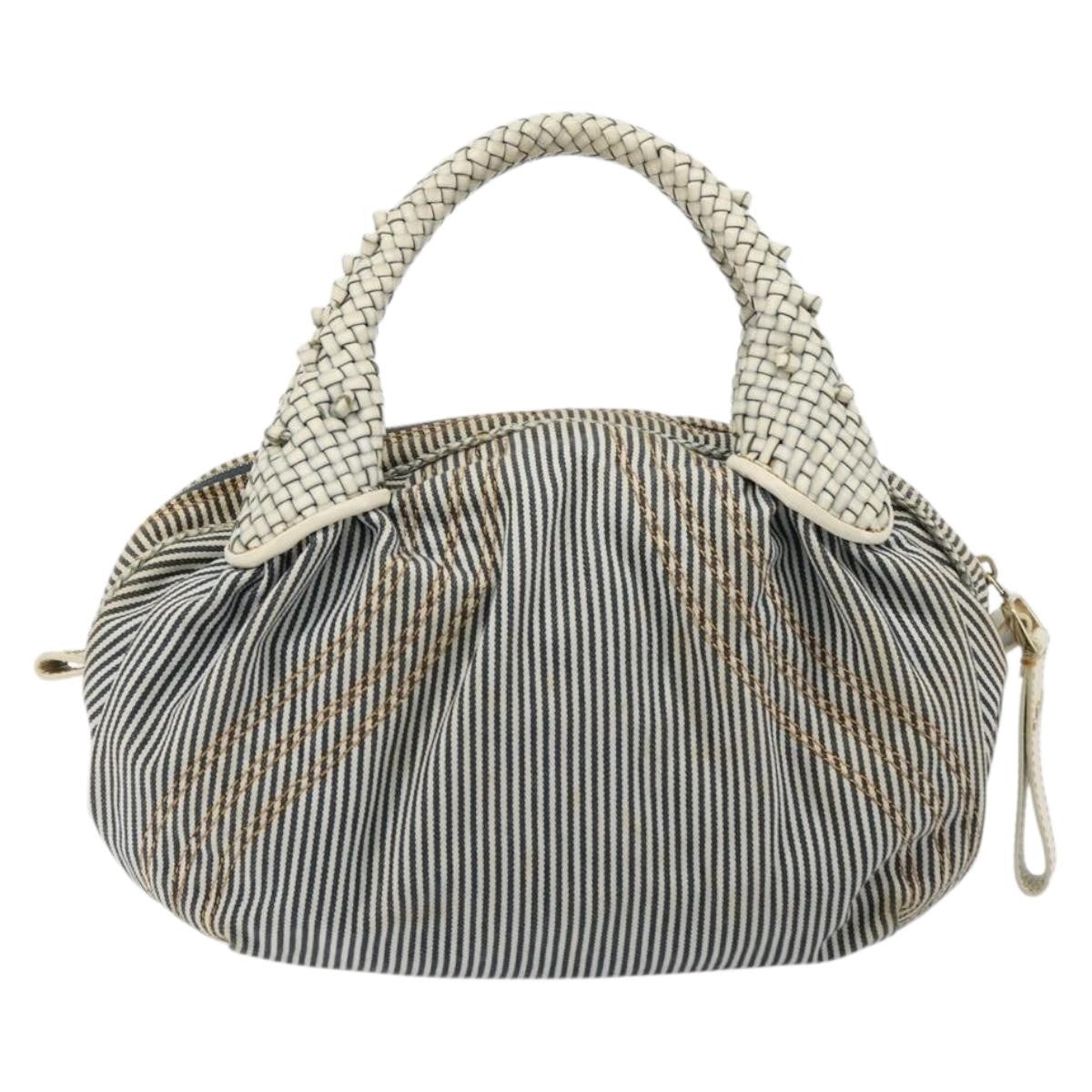 Fendi FENDI Spy Hand Bag Canvas Navy Gold Authentic bs35147A