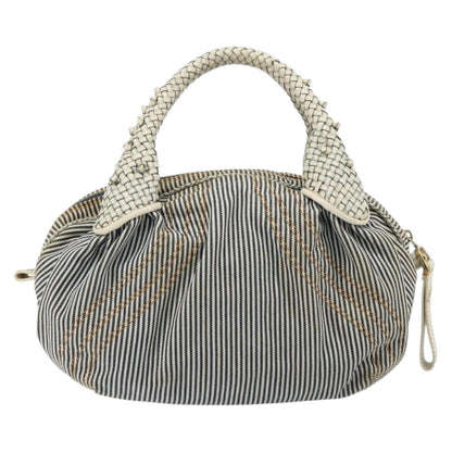 Fendi FENDI Spy Hand Bag Canvas Navy Gold Authentic bs35147A
