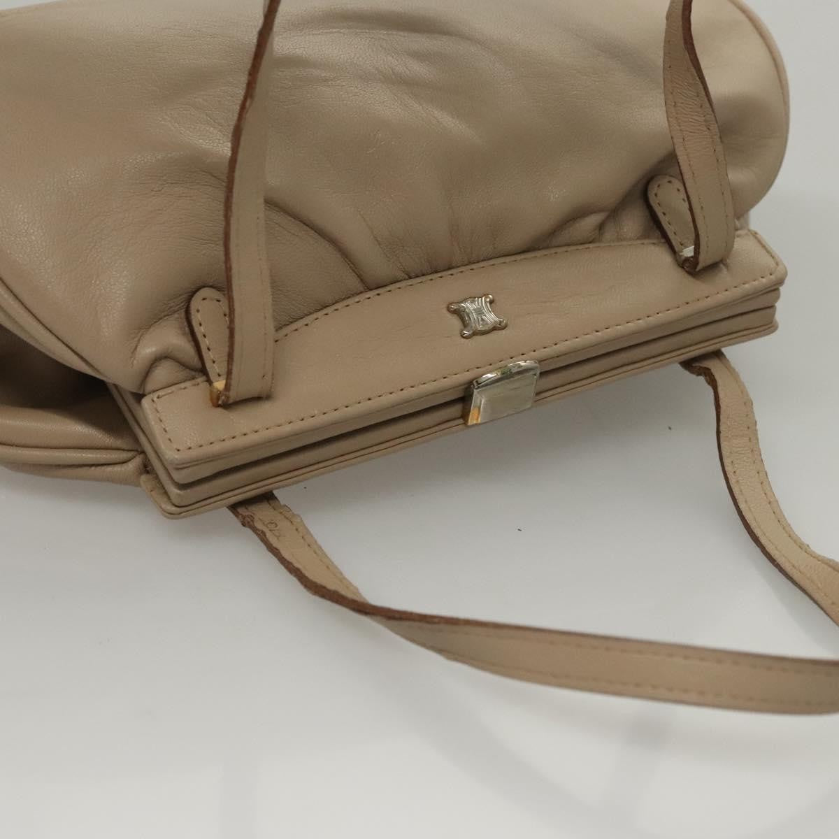 Celine CELINE Hand Bag Leather Beige Authentic 117663