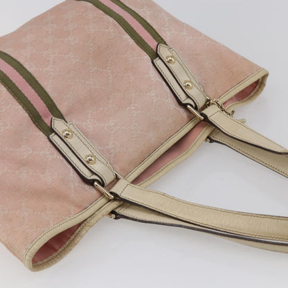 Gucci GUCCI GG Canvas Sherry Line Tote Bag Pink Gold 137396 Authentic 144533