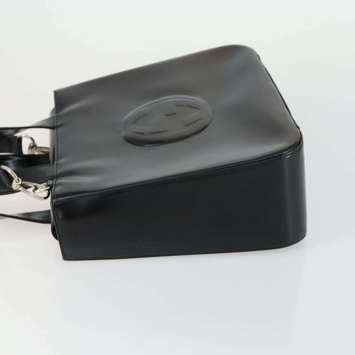 Gucci GUCCI Hand Bag Patent leather 2way Black Silver 000 2058 0504 5 Authentic 155470