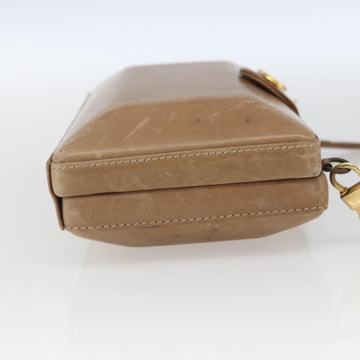 Gucci GUCCI Shoulder Bag Leather Beige Gold Authentic SW1879