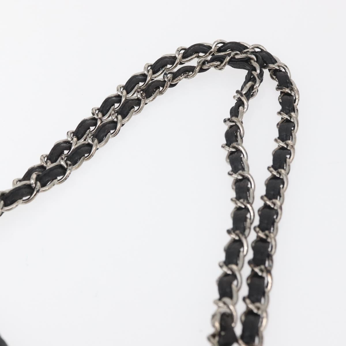 Chanel CHANEL Matelasse Chain Shoulder Bag Patent leather Black Silver CC Authentic 158095