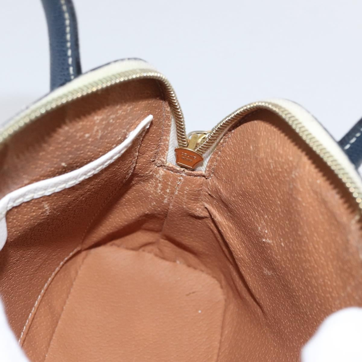 Celine CELINE Hand Bag Leather 2way White Gold Authentic BA10567