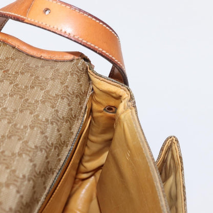 Celine CELINE Macadam Canvas Shoulder Bag PVC Beige Gold Authentic ka119