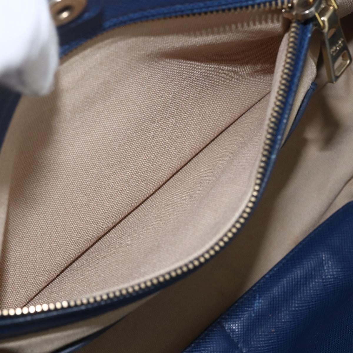 Prada PRADA Hand Bag Canvas 2way Beige Blue Authentic ka891