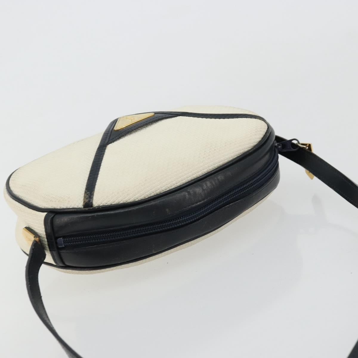 Saint Laurent SAINT LAURENT Shoulder Bag Leather White Gold Authentic 156806