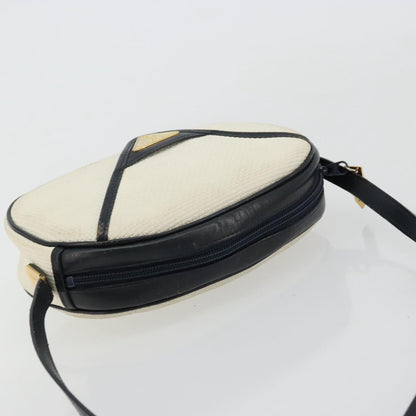 Saint Laurent SAINT LAURENT Shoulder Bag Leather White Gold Authentic 156806
