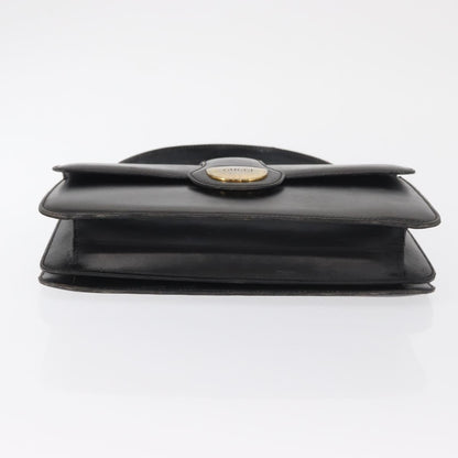 Gucci GUCCI Hand Bag Leather Gold Black Authentic 162764