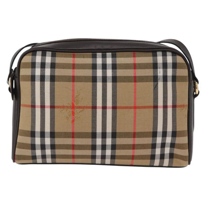 Burberrys Burberrys Nova Check Shoulder Bag Canvas Beige Gold Authentic 172933
