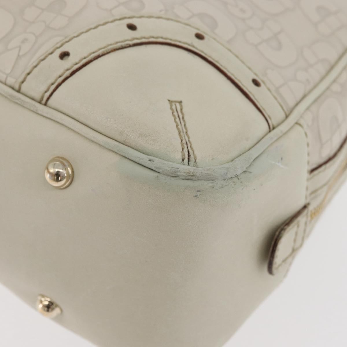 Gucci GUCCI Horsebit Hand Bag Leather White Gold 145770 Authentic bs34368