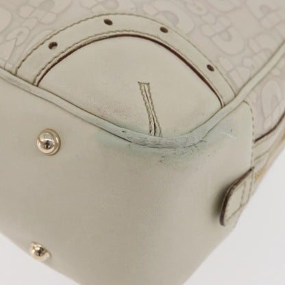 Gucci GUCCI Horsebit Hand Bag Leather White Gold 145770 Authentic bs34368