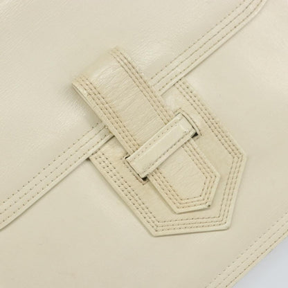Saint Laurent SAINT LAURENT Shoulder Bag Leather White Authentic ka743