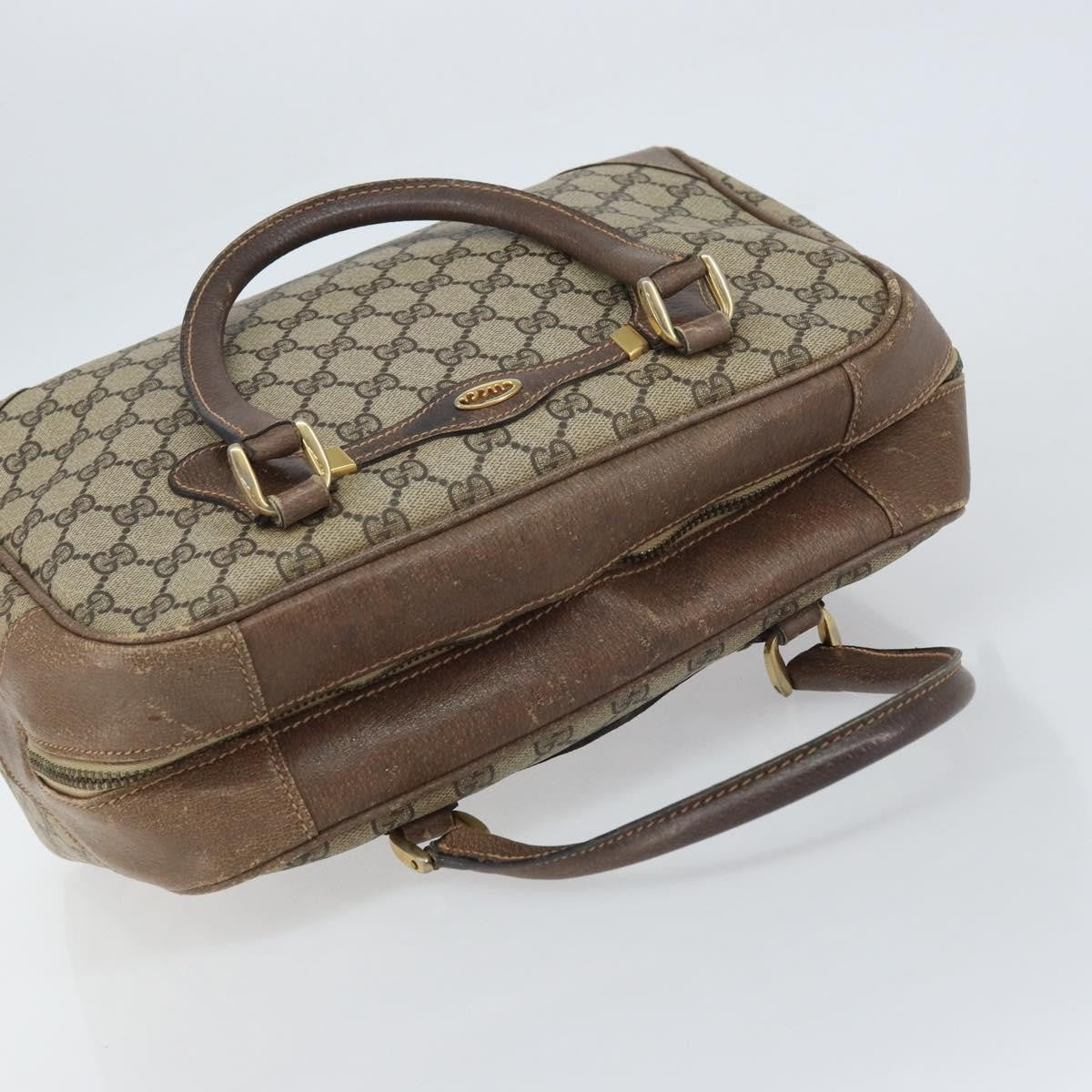 Gucci GUCCI GG Supreme Boston Bag PVC Beige Gold Authentic 156838