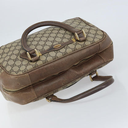 Gucci GUCCI GG Supreme Boston Bag PVC Beige Gold Authentic 156838